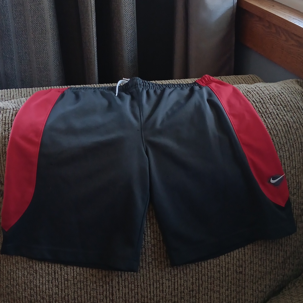 Nike shorts boys medium red and gray